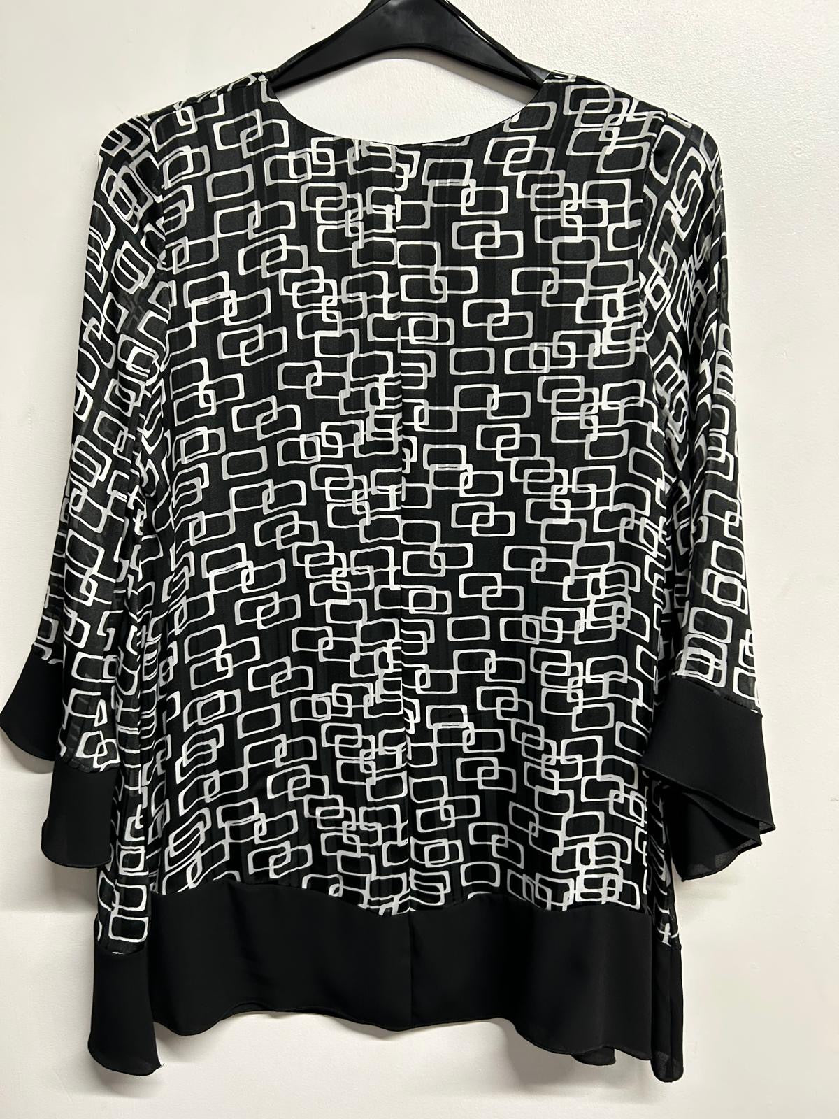 Border Tunic - BLACK/WHITE PRINT