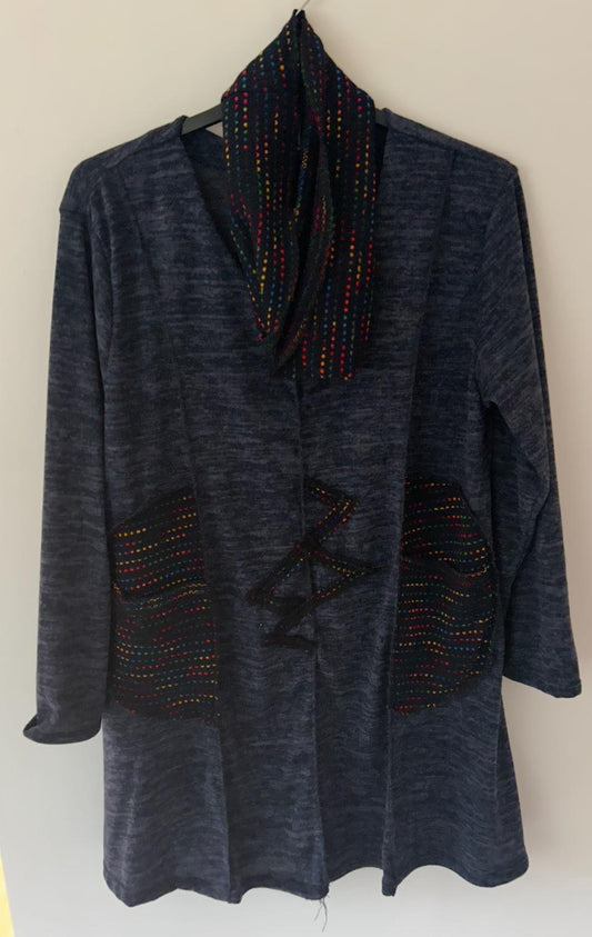 Gorgeous Soft Touch Detailed Tunic with Matching Scarf - 3 colours ONE SIZE