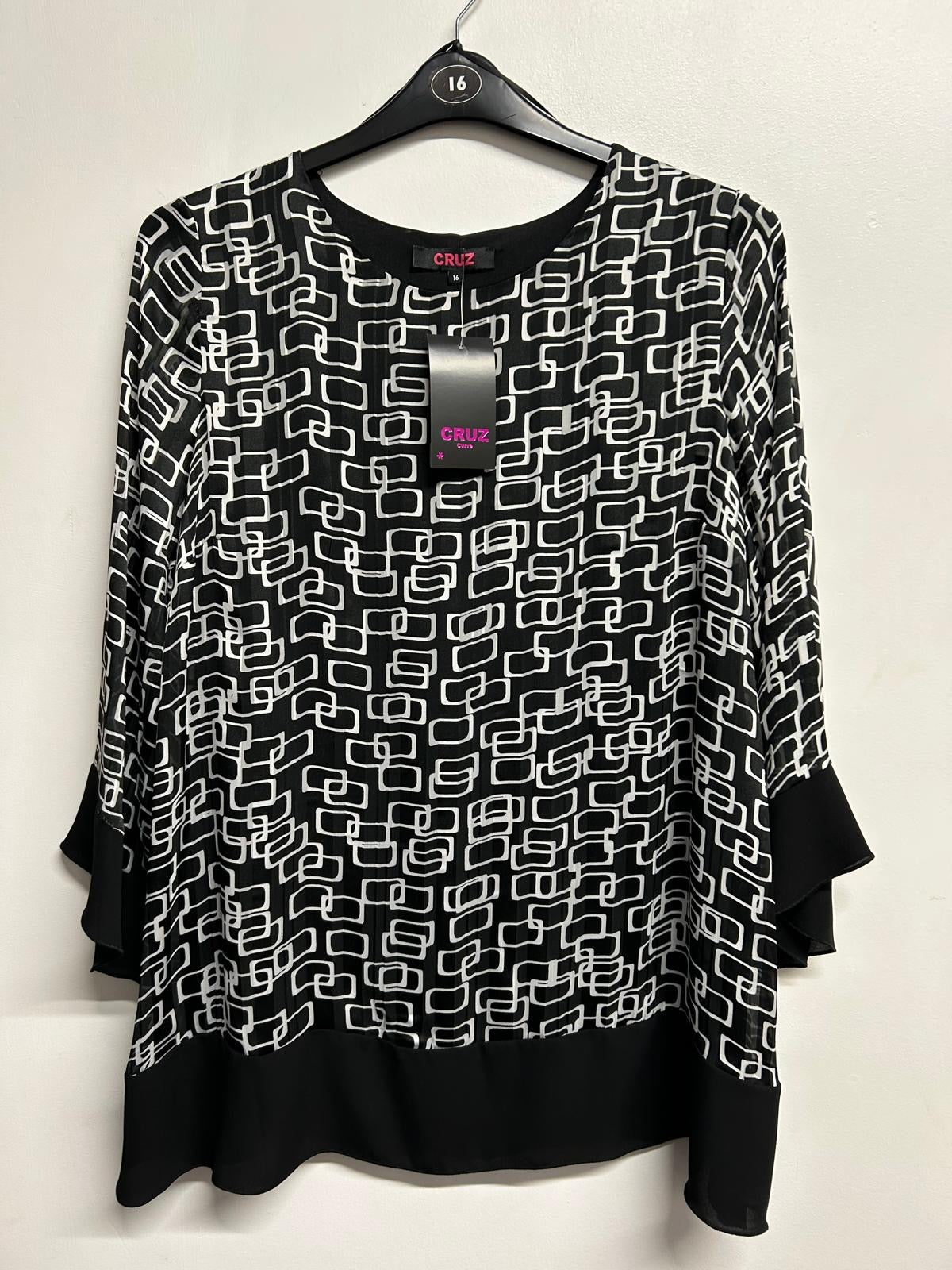 Border Tunic - BLACK/WHITE PRINT