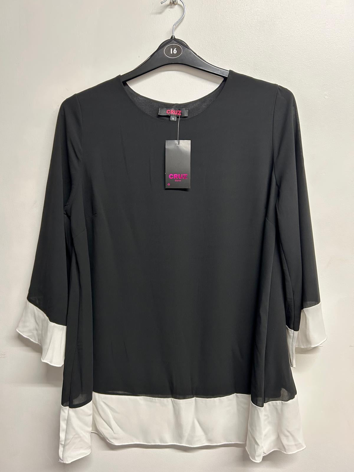 Border Tunic - BLACK / WHITE