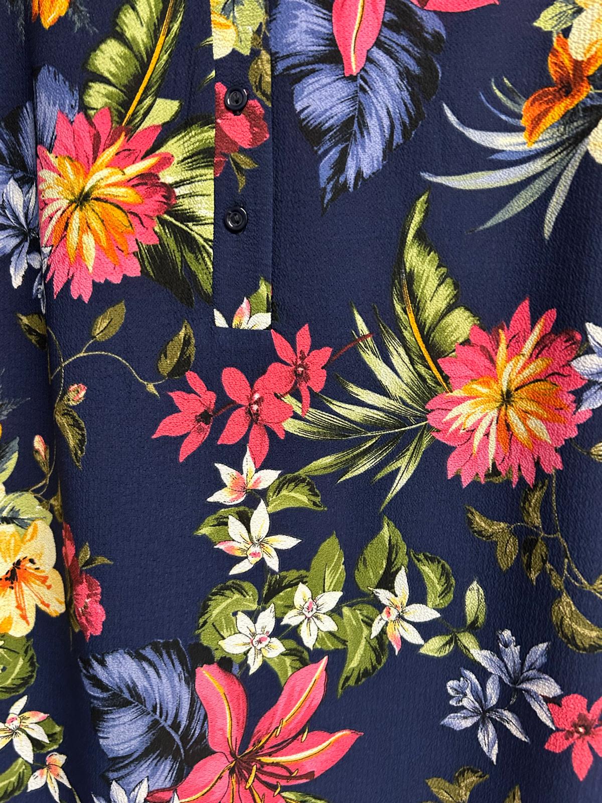 Sleeveless Shirt - NAVY FLORAL